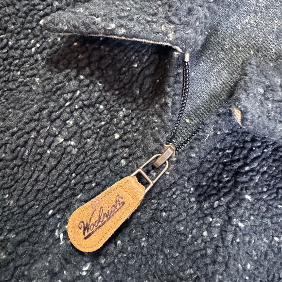 Vintage 90s Woolrich USA Snowflakes Sherpa Fleece Full Zip Jacket Winter Mens M - Picture 8 of 11